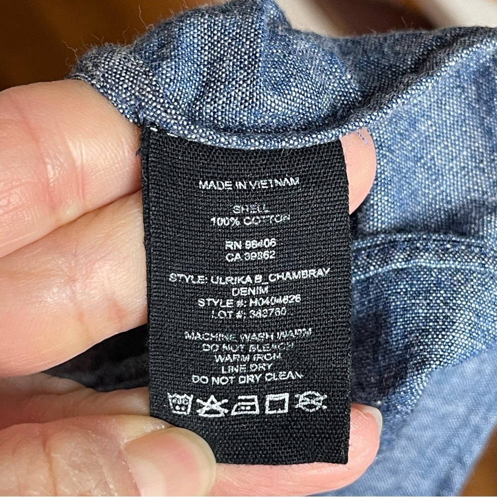 Theory Ulrika B Chambray Denim One Shoulder Dress Size 00 - Picture 10 of 10